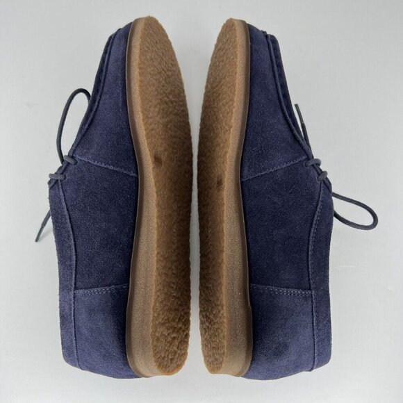 Lucky Brand Blue Suede Leather Chukka Boots Womens Size 5.5 Lace-Up Wedge Shoes - Picture 6 of 9